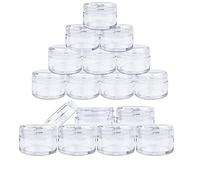Vasetti da 20 g/20 ml in plastica trasparente vuoti con coperchio a vite per organizzare cosmetici, lozioni, creme, cibo, cibo per animali domestici, condimenti in cucina e molto altro (20 pezzi)