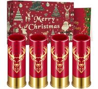 Vasetti da shot in plastica con testa di cervo, set di 4 con scatola regalo, regali per caccia al cervo da 12 GA, vasetti da shot originali per regali di festa di nozze, 45ml, Rosso