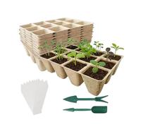 Vasetti Di Torba - 12-Griglia Contenitore di Semina Amico delle Radici - Kit di Vasi per Piante da Vivaio con ed Etichette - Per Cura Coltivazione Propagazione Di Ortaggi Fiori Alberi In Giardino