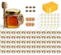 Vasetti Miele, Piccoli Barattoli Bomboniere Ber la Comunione, 60 Pezzi 45ml | Ciondoli di api, Sacchetti regalo, Contenitori per miele Bomboniere, Barattolini Miele Sacchetti Organza per Natale Battesimo
