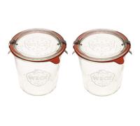 Vasetti per conserve Weck 742 - Vasetti per conserve Weck in vetro trasparente - Barattolo per conserve ecologico - Contenitore per yogurt con ch