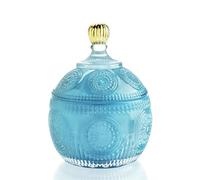 Vasetti Per Marmellata Barattoli di marmellata decorativi in vetro con coperchi Marmellata di cristallo, contenitore for caramelle, barattolo da bagno, decorazione for matrimoni, regalo(Blue3)