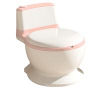 Vasetto da bagno musicale per l'apprendimento della pulizia di 1-4 anni - WC per bambini e neonati - confortevole anti scivolo con rumore di caccia e musica, 50 kg, contenitore rimovibile - rosa - 1