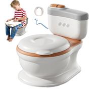 Vasetto di apprendimento per bambini piccoli Realistici per l'apprendimento della pulizia Vasetto da bagno paraspruzzi per bambini, strumento completo di apprendimento della pulizia per ragazzi e