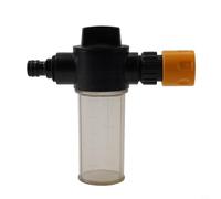 Vasetto in plastica per lavaggio auto, 100 ml, spruzzatore in schiuma regolabile con attacco per schiuma all'estremità del tubo flessibile per erogazione di sapone per tubo da giardino, pulizia auto