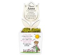 VASETTO PERSONALIZZATO CON FIORE IN LEGNO - NONNA TU SEI UN FIORE RARO - idea regalo festa dei nonni - idea regalo per la nonna