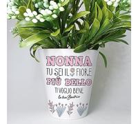 Vasetto Personalizzato Regalo Festa dei Nonni - Nonna tu sei il fiore più bello