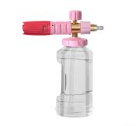 Vasetto spray in schiuma per lavaggio auto e superfici esterne, controllo della schiuma regolabile con ABS e struttura in metallo (polvere rossa)