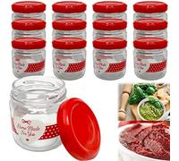 Vasetto Vetro Capsula Rossa cc.100 set 12 pz. Capsula 53 mm Conserve Sottolì Yogurt