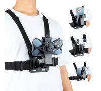 Vasgather Supporto per telefono cellulare per registrazione video Action Camera POV/bici/kayak/corsa/VLOG adatto per iPhone/Hero 11/10/9/Insta 360 X2 X3/DJI (con rete anti-caduta)