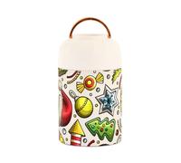 Vasi colorati di stoccaggio dell'alimento isolati sotto vuoto dell'acciaio inossidabile di sorpresa di Natale con il cucchiaio per lo spuntino dei bambini 17oz