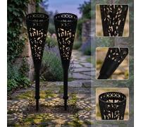Vasi commemorativi in ABS nero per tombe, confezione da 2 supporti per fiori con cornici coniche e quadrate, per esterni per tributi (stile conico)