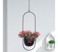 Vasi da Appendere in Metallo, Vasi Pensili con Catena e Gancio, Fioriera Sospesa Moderni per Interno e Esterno, Vaso per Piante Decorativo in Stile Bohémien per Giardino Portico Balcone Patio (B)