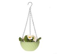Vasi da appendere moderni in plastica robusta con gancio a catena tripla per decorazione da parete balcone patio in diversi colori 15 x 9 cm (verde)