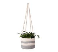 Vasi da appendere per piante da interno/esterno, macramè appendiabiti a mano in corda di cotone da appendere per fioriera per vasi da fiori