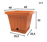 VASO TERRA QUADRO 40x40cm