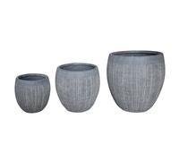 Vasi da esterno giardino in fibra di argilla set 3 pezzi piccolo medio grande Crisantemo