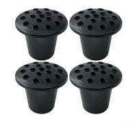 Vasi da fiori da giardino con coperchi, in plastica nera, per decorazione esterna, robusti supporti per piante per mazzi e fiori (4 pezzi)
