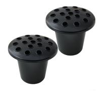 Vasi da fiori da giardino con coperchi, in plastica nera, per decorazione esterna, robusti supporti per piante per mazzi e fiori (2 pezzi)