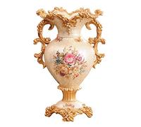 Vasi da Fiori Grandi in Resina retrò in Stile Europeo per Soggiorno, Sala da Pranzo, centrotavola, Camera da Letto, Ufficio, Hotel, Decorazione per la casa, Vaso Decorativo Alto Dipinto a ma
