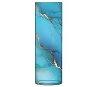 Vasi da fiori in marmo turchese blu reale, 30 x 9 cm, infrangibili, per centrotavola, tavolo da pranzo, libreria, decorazione per biblioteca