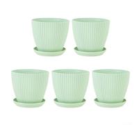 Vasi da fiori in plastica da 15,2 cm, con vassoio di drenaggio e foro, per uso interno ed esterno, adatti per piccole piante come piante grasse, cactus e aloe vera ()