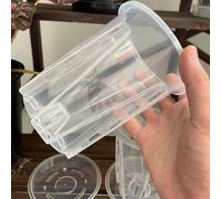 Vasi da fiori in plastica trasparente con vassoi, 5 pezzi, per la cura delle piante di dendrobium e serpente (14 cm)