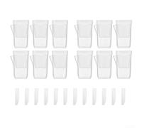 Vasi da fiori quadrati autoirriganti, set da 12 pezzi per piante da interno, in plastica trasparente con separazione asciutto/bagnato e ricarica laterale (misura piccola)