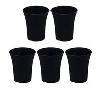 Vasi da fiori rotondi in plastica per interni e ufficio, confezione da 5 pezzi, per sostanze riciclate, drenaggio traspirante, a vita alta e bianco, ideali per casa, balcone, giardinaggio (5 pezzi)