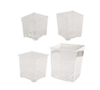 Vasi da vivaio in acrilico trasparente con sistema di drenaggio per esposizione delle piante da interno ed esterno e monitoraggio dello sviluppo delle radici (senza vassoio)