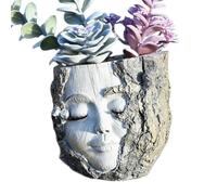 Vasi decorativi per fiori del viso per le donne - secchio della pianta della testa - vaso in resina sintetica resistente alle intemperie per balcone da giardino soggiorno camera da letto esterno deco