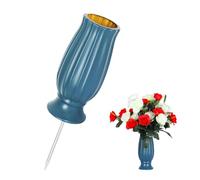Vasi del Cimitero con Punte in Metallo, Vaso in Plastica Commemorativo Tombe Cimiteriali - Decorazione Staccabile con Supporto per Fiori
