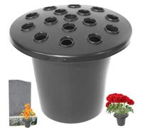 Vasi di cimitero per tomba, 5,1 pollici a 16 slot per il cimitero, vaso di fiori tomba, vasi commemorativi per decorazioni tombe