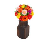 Vasi di Fiori in Legno - Decorazione Rustica per Scrivania - Vaso Artistico Vintage per Camera da Letto, Soggiorno, Ingresso, Corridoio