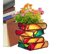 Vasi Di Fiori: Vaso A Forma Di Libri Impilati, Carino Vaso 3D Carino Decorativo Per Appassionati Di Libri | Ideale Per Piante Verdi, Interni, Balcone, Terrazza, Desktop Moder