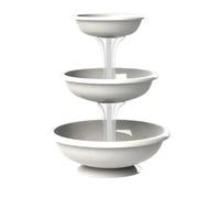 Vasi Fioriera Fontana Kit 3 Ciotole Bianco h64cm per Interno ed Esterno