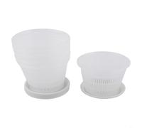 Vasi for piante di orchidee in plastica trasparente con sottovasi, confezione da 6 misure multiple(4CM)