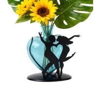 Vasi Per Centrotavola | Portabouquet Floreale Romantico A Forma Di Cuore | Vasi in con Supporto Coppia per Fiori | per Giardini Ufficio Tavolino da Caffè Matrimonio Casa Soggiorno