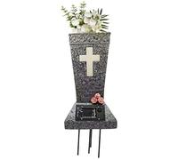 Vasi per cimitero - porta fiori per tombe, contenitori commemorativi, vasi da , recipienti floreali, decorazione per sepoltura all'aperto, nero verde grigio punta alta per cortile prato