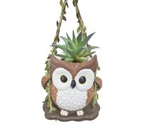 Vasi Per Fiori | Decorazione Casa Con Gufo Dondolo In Resina,Piccole Fioriere Con Decorazione Gufo Da Giardino - Per Interno Giardino Cortile Patio Portico Soggiorno Cucina Ufficio Donne Mamma Complea