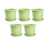 Vasi per fiori in resina ecologici con vassoi di drenaggio set di 5 per tutti i