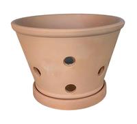 Vasi per orchidee con fori e sottovasi, vasi per orchidee in argilla per il rinvaso, fioriera per interni ed esterni che favorisce la circolazione dell'aria, vaso in argilla per piante da 6, 1 x