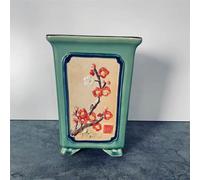 Vasi per Orchidee in Ceramica con Fori,Vaso per Orchidee in Ceramica Quadrato Antico e Invecchiato,Vaso per Piante ad Aria in Ceramica con Fori,Vaso a Farfalla sottovaso davanzale Contemporaneo