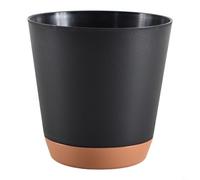 Vasi per piante autoirriganti per interni con serbatoio trasparente, indicatore del livello dell'acqua visibile, leggero, resistente ai raggi UV, cavo assorbente controllato (nero, 20,2 cm)