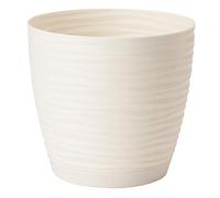 Vasi per piante con piattini Sahara Vaso per fiori da giardino con supporto interno (23 cm, cremoso)