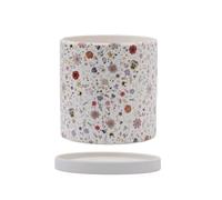 Vasi per Piante Cute Ceramic Flower Pots With Floral Patterns; Round And Well-ventilated, Indoor Plants Interno-Esterno(XXL)