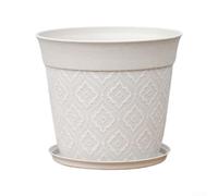 Vasi per piante da interni, 20 cm, grigio, con sottovaso, multi-foro di drenaggio, per piccoli alberi, arbusti, balcone, giardino, contenitore leggero (E)