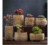 Vasi per piante da interni,vasi da fiori della città dei mulini a vento,vaso per piante grasse in stile giapponese,mini fioriere per erbe o aloe,set di 6,espositori decorativi per la casa,l'ufficio