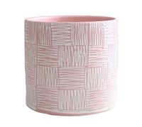 Vasi per piante da interno Vasi for piante Semplice motivo a curva Rotondo Fiore dritto Pavimento in ceramica for interni Decorazioni per veranda e spazi esterni(Red,S)