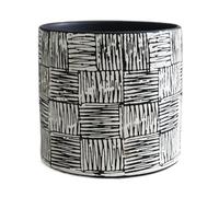 Vasi per piante da interno Vasi for piante Semplice motivo a curva Rotondo Fiore dritto Pavimento in ceramica for interni Decorazioni per veranda e spazi esterni(Black,L)